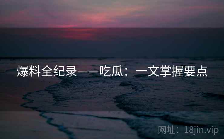 爆料全纪录——吃瓜:一文掌握要点